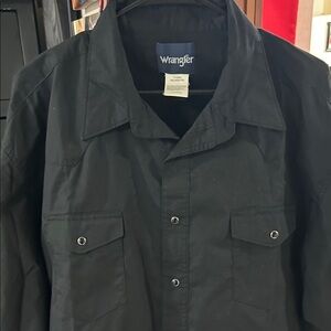 Wrangler Black Lightweight Button-Front Shirt Jacket